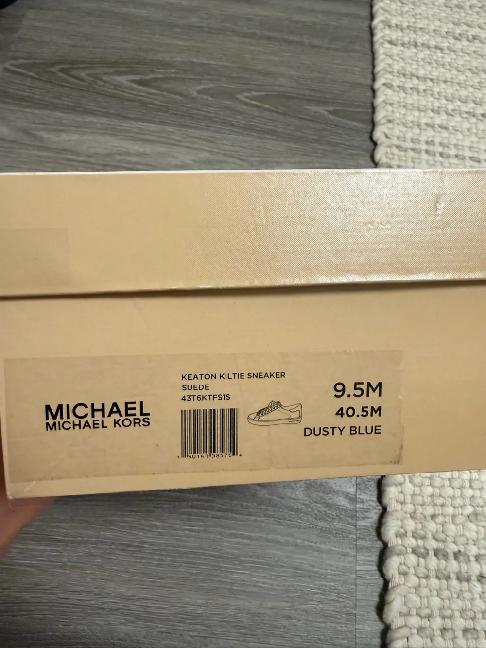 Michael Kors Dusty Blue Keaton Kiltie Suede Sneaker Box